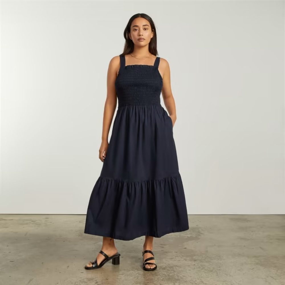 EVERLANE The Smock Dress / Black - Size Small